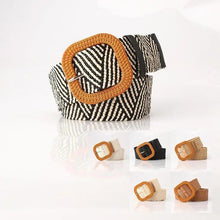 Load image into Gallery viewer, Charming Women Waist Belt Classic Round Wooden Buckle Casual Design Dress Women Buckle Waist Dress Band
