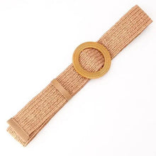 Load image into Gallery viewer, Charming Women Waist Belt Classic Round Wooden Buckle Casual Design Dress Women Buckle Waist Dress Band
