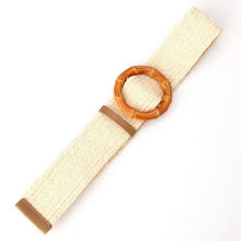 Load image into Gallery viewer, Charming Women Waist Belt Classic Round Wooden Buckle Casual Design Dress Women Buckle Waist Dress Band
