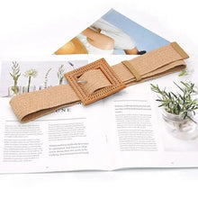 Load image into Gallery viewer, Charming Women Waist Belt Classic Round Wooden Buckle Casual Design Dress Women Buckle Waist Dress Band
