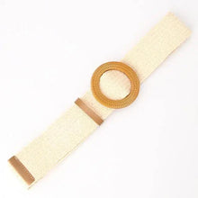 Load image into Gallery viewer, Charming Women Waist Belt Classic Round Wooden Buckle Casual Design Dress Women Buckle Waist Dress Band
