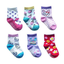 Load image into Gallery viewer, Children Cotton  6 Pairs/Set Anti-slip Socks For Boys Girl Rubber Kid Floor Sock With Grips For 0 To 6 Years Kids
