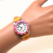 将图片加载到图库查看器，Children Cute Boys Girls Quartz Watch Kids Childrens Fabric Strap Student Time Clock Wristwatch Gifts Colorful Number Dial Time Teach Watches PU Band Analog Quartz Children Sport Outdoor Boys Kids Wrist Watches
