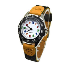 将图片加载到图库查看器，Children Cute Boys Girls Quartz Watch Kids Childrens Fabric Strap Student Time Clock Wristwatch Gifts Colorful Number Dial Time Teach Watches PU Band Analog Quartz Children Sport Outdoor Boys Kids Wrist Watches
