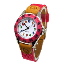 将图片加载到图库查看器，Children Cute Boys Girls Quartz Watch Kids Childrens Fabric Strap Student Time Clock Wristwatch Gifts Colorful Number Dial Time Teach Watches PU Band Analog Quartz Children Sport Outdoor Boys Kids Wrist Watches
