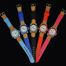 将图片加载到图库查看器，Children Cute Boys Girls Quartz Watch Kids Childrens Fabric Strap Student Time Clock Wristwatch Gifts Colorful Number Dial Time Teach Watches PU Band Analog Quartz Children Sport Outdoor Boys Kids Wrist Watches
