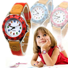将图片加载到图库查看器，Children Cute Boys Girls Quartz Watch Kids Childrens Fabric Strap Student Time Clock Wristwatch Gifts Colorful Number Dial Time Teach Watches PU Band Analog Quartz Children Sport Outdoor Boys Kids Wrist Watches
