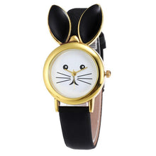 Load image into Gallery viewer, Children Cute Rabbit Leather Strap Casual Wrist Watches Fashion Big Rhinestone Dial Student Quartz Watch Simple Leather Quartz Watches Ultra-Thin Analog Watches For Girls Student

