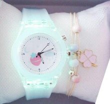 将图片加载到图库查看器，Children Silicone Strap Watches Electronic Colorful Light Source Child Watch Girls Birthday Party Gift Transparent Watchband New Fashion Small Fresh And Simple Girls Electronic Quartz Watch

