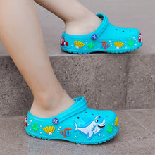 将图片加载到图库查看器，Children Summer Cartoon Sandals Quick-Dry Beach Kids Clogs Slippers Light-Weight Wear-Resistant Boy Girl Shoes Comfort Clogs Kids Slip On Garden Shoes Boys Lightweight Outdoor Beach Pool Slide Sandals
