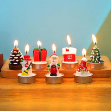 将图片加载到图库查看器，Christmas Candle Themed Festival Ornament Christmas Tea light Candles Handmade Delicate Santa Claus Snowman Pine Cones Christmas Tree Candles Christmas Home Decorations Decorative Cartoon Shaped Candle Home Decor

