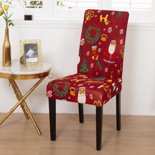 将图片加载到图库查看器，Christmas Chair Cover Stretch Seat Case Spandex Chair Covers Elastic for Kitchen Dining Room Chair Banquet Slipcovers Persons Chair Cover for Christmas Kitchen Decoration Restaurant Holiday Festival Party
