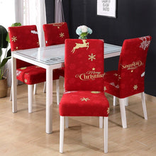 将图片加载到图库查看器，Christmas Chair Cover Stretch Seat Case Spandex Chair Covers Elastic for Kitchen Dining Room Chair Banquet Slipcovers Persons Chair Cover for Christmas Kitchen Decoration Restaurant Holiday Festival Party

