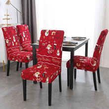 将图片加载到图库查看器，Christmas Chair Cover Stretch Seat Case Spandex Chair Covers Elastic for Kitchen Dining Room Chair Banquet Slipcovers Persons Chair Cover for Christmas Kitchen Decoration Restaurant Holiday Festival Party
