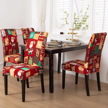 将图片加载到图库查看器，Christmas Chair Cover Stretch Seat Case Spandex Chair Covers Elastic for Kitchen Dining Room Chair Banquet Slipcovers Persons Chair Cover for Christmas Kitchen Decoration Restaurant Holiday Festival Party
