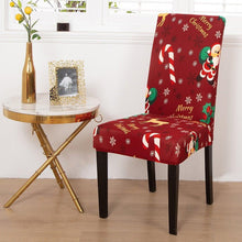 将图片加载到图库查看器，Christmas Chair Cover Stretch Seat Case Spandex Chair Covers Elastic for Kitchen Dining Room Chair Banquet Slipcovers Persons Chair Cover for Christmas Kitchen Decoration Restaurant Holiday Festival Party
