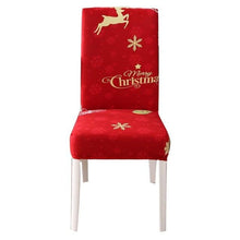将图片加载到图库查看器，Christmas Chair Cover Stretch Seat Case Spandex Chair Covers Elastic for Kitchen Dining Room Chair Banquet Slipcovers Persons Chair Cover for Christmas Kitchen Decoration Restaurant Holiday Festival Party
