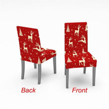 将图片加载到图库查看器，Christmas Chair Cover Stretch Spandex Digital Printed Silla Kitchen Dining Chair Covers Home Party Xmas Decor  Stretch Chair Cover for Dining Room Chair Protector Seat Cover Stretch Slipcover Christmas Bell Furniture For Living Room Ceremony Hotel
