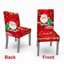 将图片加载到图库查看器，Christmas Chair Cover Stretch Spandex Digital Printed Silla Kitchen Dining Chair Covers Home Party Xmas Decor  Stretch Chair Cover for Dining Room Chair Protector Seat Cover Stretch Slipcover Christmas Bell Furniture For Living Room Ceremony Hotel
