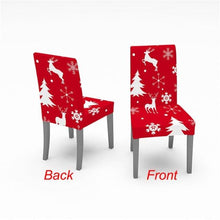 将图片加载到图库查看器，Christmas Chair Cover Stretch Spandex Digital Printed Silla Kitchen Dining Chair Covers Home Party Xmas Decor  Stretch Chair Cover for Dining Room Chair Protector Seat Cover Stretch Slipcover Christmas Bell Furniture For Living Room Ceremony Hotel

