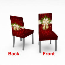 将图片加载到图库查看器，Christmas Chair Cover Stretch Spandex Digital Printed Silla Kitchen Dining Chair Covers Home Party Xmas Decor  Stretch Chair Cover for Dining Room Chair Protector Seat Cover Stretch Slipcover Christmas Bell Furniture For Living Room Ceremony Hotel
