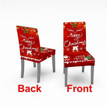 将图片加载到图库查看器，Christmas Chair Cover Stretch Spandex Digital Printed Silla Kitchen Dining Chair Covers Home Party Xmas Decor  Stretch Chair Cover for Dining Room Chair Protector Seat Cover Stretch Slipcover Christmas Bell Furniture For Living Room Ceremony Hotel

