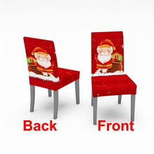 将图片加载到图库查看器，Christmas Chair Cover Stretch Spandex Digital Printed Silla Kitchen Dining Chair Covers Home Party Xmas Decor  Stretch Chair Cover for Dining Room Chair Protector Seat Cover Stretch Slipcover Christmas Bell Furniture For Living Room Ceremony Hotel
