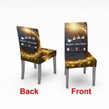 将图片加载到图库查看器，Christmas Chair Cover Stretch Spandex Digital Printed Silla Kitchen Dining Chair Covers Home Party Xmas Decor  Stretch Chair Cover for Dining Room Chair Protector Seat Cover Stretch Slipcover Christmas Bell Furniture For Living Room Ceremony Hotel

