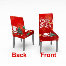 将图片加载到图库查看器，Christmas Chair Cover Stretch Spandex Digital Printed Silla Kitchen Dining Chair Covers Home Party Xmas Decor  Stretch Chair Cover for Dining Room Chair Protector Seat Cover Stretch Slipcover Christmas Bell Furniture For Living Room Ceremony Hotel
