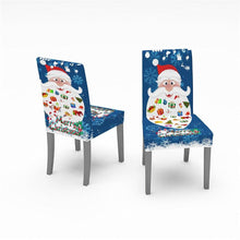 Load image into Gallery viewer, Christmas Chair Covers Santa Printed Elastic Stretch Dining Room Chair Slipcover Kitchen Seat Cover Spandex Home Decor chair Stretch Removable Washable Dining Room Chair Protector Slipcovers Christmas Decoration/Home Decor Dining Room Seat Cover
