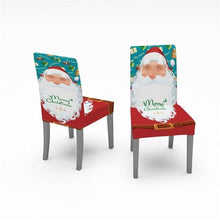 Load image into Gallery viewer, Christmas Chair Covers Santa Printed Elastic Stretch Dining Room Chair Slipcover Kitchen Seat Cover Spandex Home Decor chair Stretch Removable Washable Dining Room Chair Protector Slipcovers Christmas Decoration/Home Decor Dining Room Seat Cover
