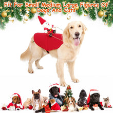 Load image into Gallery viewer, Christmas Costumes Red Winter  Coat for Dog Riding Santa Claus  with Bell
