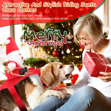 Load image into Gallery viewer, Christmas Costumes Red Winter  Coat for Dog Riding Santa Claus  with Bell
