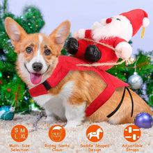 Load image into Gallery viewer, Christmas Costumes Red Winter  Coat for Dog Riding Santa Claus  with Bell
