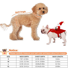 Load image into Gallery viewer, Christmas Costumes Red Winter  Coat for Dog Riding Santa Claus  with Bell
