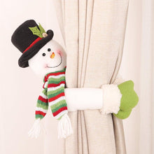 将图片加载到图库查看器，Christmas Curtain Buckle Tieback Flannel Door Curtain Home DecorateChristmas Trees New Year Snowmen Window Decorations Curtain Holdback Fastener Clamp Wine Bottle Topper Hugger Holder Snowman Christmas Ornaments Home Decor
