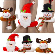 将图片加载到图库查看器，Christmas Curtain Buckle Tieback Flannel Door Curtain Home DecorateChristmas Trees New Year Snowmen Window Decorations Curtain Holdback Fastener Clamp Wine Bottle Topper Hugger Holder Snowman Christmas Ornaments Home Decor
