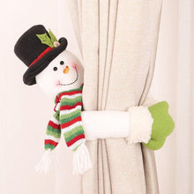 将图片加载到图库查看器，Christmas Curtain Buckle Tieback Flannel Door Curtain Home DecorateChristmas Trees New Year Snowmen Window Decorations Curtain Holdback Fastener Clamp Wine Bottle Topper Hugger Holder Snowman Christmas Ornaments Home Decor

