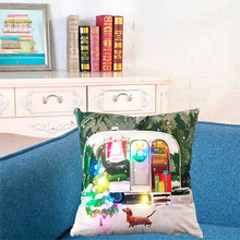 Load image into Gallery viewer, Christmas Cushion Cover Led Light Cushion Covers Xmas Holiday Couch Pillows Rustic Christmas Decorations Winter Pillowcase Light Up Pillow Case Soft Pillows Cover Cushion Santa Pillowcase 45x45CM
