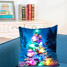 Load image into Gallery viewer, Christmas Cushion Cover Led Light Cushion Covers Xmas Holiday Couch Pillows Rustic Christmas Decorations Winter Pillowcase Light Up Pillow Case Soft Pillows Cover Cushion Santa Pillowcase 45x45CM
