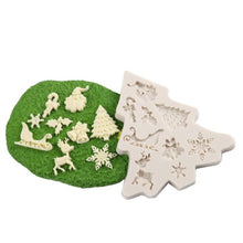 Load image into Gallery viewer, Christmas Decorating Pattern Silica Gel Cake Molds Baking Appliance Chocolate Sugar Cake Decoration Tools Silicone Mold Christmas Tree Snowman Santa Socks Bells Snowflake Shapes Mold Baking Tray
