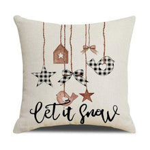 Load image into Gallery viewer, Christmas Decoration Cushion Cover  Decorative Throw Pillow Cover Christmas Decor Xmas Winter Decorations Holiday Pillows Cushion Case Candle Pine Tree Deer Sleigh Printed Pillow Cover Xmas 45X45CM
