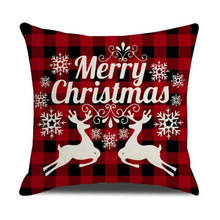 Load image into Gallery viewer, Christmas Decoration Cushion Cover  Decorative Throw Pillow Cover Christmas Decor Xmas Winter Decorations Holiday Pillows Cushion Case Candle Pine Tree Deer Sleigh Printed Pillow Cover Xmas 45X45CM
