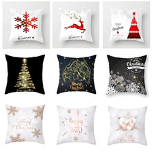 将图片加载到图库查看器，Christmas Decorations Snowflake Santa Claus Merry Christmas Cover Cushion Pillowcase Xmas Holiday Couch Pillows Rustic Christmas Decorations Winter Pillowcase for Living Room Home Happy New Year
