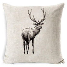 Load image into Gallery viewer, Christmas Deer Cushion Cover Soft Plush Pillow Deer Throw Pillow Covers Decorative Animal Pillowcase Cotton Linen Cushion Cover For Couch Bed Home Office Throw Pillow Cover Christmas Pillow Case 45x45CM
