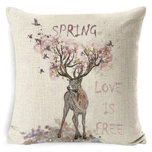 Load image into Gallery viewer, Christmas Deer Cushion Cover Soft Plush Pillow Deer Throw Pillow Covers Decorative Animal Pillowcase Cotton Linen Cushion Cover For Couch Bed Home Office Throw Pillow Cover Christmas Pillow Case 45x45CM

