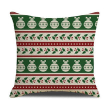 Load image into Gallery viewer, Christmas Green Stripe Pattern Cotton Linen Throw Pillow Christmas Stripe Pillow Cases Christmas Green Decorative Cushion Cover Cotton Linen Pillowcase Indoor Sofa Decorations Home Sofa Decorative Pillowcase 45X45CM
