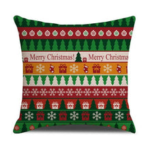 Load image into Gallery viewer, Christmas Green Stripe Pattern Cotton Linen Throw Pillow Christmas Stripe Pillow Cases Christmas Green Decorative Cushion Cover Cotton Linen Pillowcase Indoor Sofa Decorations Home Sofa Decorative Pillowcase 45X45CM

