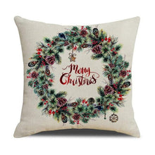 Load image into Gallery viewer, Christmas Green Stripe Pattern Cotton Linen Throw Pillow Christmas Stripe Pillow Cases Christmas Green Decorative Cushion Cover Cotton Linen Pillowcase Indoor Sofa Decorations Home Sofa Decorative Pillowcase 45X45CM
