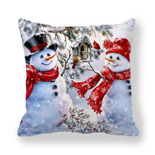 将图片加载到图库查看器，Christmas Pillowcase Holiday Decoration Christmas Santa Pillow Covers Santa Claus Pillow Covers Christmas Sofa Throw Pillow Home Cushion Cover Christmas Snowman Print Pillowcase Letter 45x45CM
